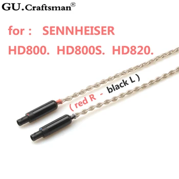 GUcraftsman 8core 6n sidabro SENNHEISER HD800 HD800s HD820 Kaskados 4Pin XLR 2.5/4.4 mm Balanec Ausinių atnaujinti kabelis