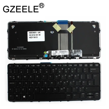 GZEELE Nauja klaviatūra HP Pro X2 612 G1 UK Išdėstymas Juodu Rėmu Apšvietimu Black 
