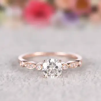 Gamtinių Deimantų, 18K Rose Aukso Žiedai Moterų Vestuvių Juostas Prabanga Smulkių bižuterijos Pora Vestuvių Joyeria Fina Žiedai