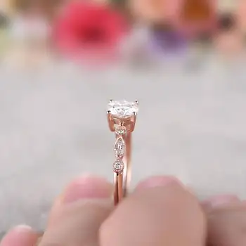 Gamtinių Deimantų, 18K Rose Aukso Žiedai Moterų Vestuvių Juostas Prabanga Smulkių bižuterijos Pora Vestuvių Joyeria Fina Žiedai