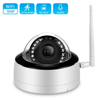 Garso 5MP Dome Wifi Kamera Metalo H. 265 3MP infraraudonųjų SPINDULIŲ Naktinio Matymo IP Kameros 1080P HD Ai Aptikti Žmogaus P2P Smart Home Vaizdo Stebėjimas
