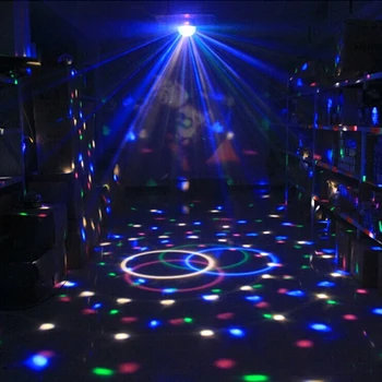 Garso Aktyvuotas Sukasi Diskoteka Kamuolys DJ Šalies Apšvietimas 3W 3LED RGB LED Scenos Šviesos Kalėdų, Vestuvių garso šalies žibintai