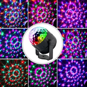 Garso Aktyvuotas Sukasi Diskoteka Kamuolys DJ Šalies Apšvietimas 3W 3LED RGB LED Scenos Šviesos Kalėdų, Vestuvių garso šalies žibintai