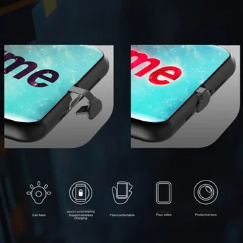 Garso aktyvuotas Luminating Mobilaus Telefono dėklas skirtas Apple Iphone 7 8 PLUS X XS 11 12 Pro Max Skambinkite Žėrintis Žvaigždėtas Dangus Stiklai Padengti