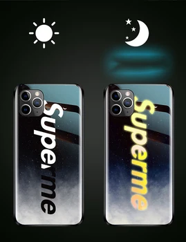 Garso aktyvuotas Luminating Mobilaus Telefono dėklas skirtas Apple Iphone 7 8 PLUS X XS 11 12 Pro Max Skambinkite Žėrintis Žvaigždėtas Dangus Stiklai Padengti