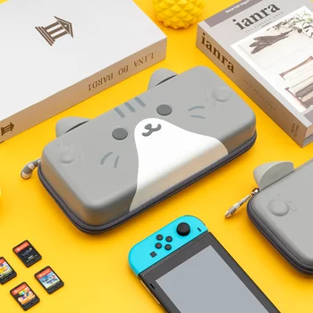 Geekshare Protables Cute Kačių Ausys Nintendo Jungiklis Pilka trimatis Ausis Kelionių lagaminas Nintendo Jungiklis