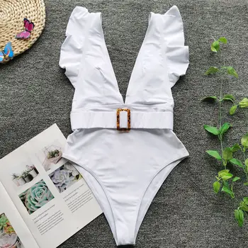Giliai v seksualus bikini 2020 mujer vientisos baltos moteris maudymosi kostiumėlis su pynimas Briaunoti maudymosi kostiumėliai moterims vientisi maudymosi kostiumas Naujas biquini