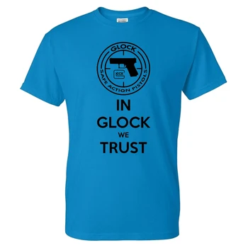 Glock Pistoletas Logotipą, Print T-shirt Mados Modelis Streetwear Vyrų, Moterų Atsitiktinis Medvilnės Marškinėlius Hip-Hop Tees Viršūnes Vyrų Madinga Marškinėliai