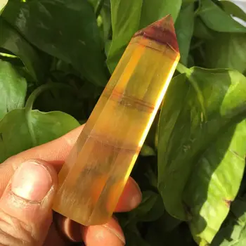 Gražus gamtos kristalų gamtos geltonos spalvos fluorito kristalas taško natūralių kristalų reiki healing 70-80MM
