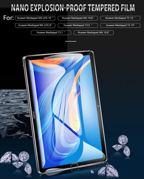 Grūdintas Stiklas Huawei Mediapad M5 Lite 8 M3 Lite 8 Screen Protector for Mediapad T3 7 T3 8 T3 10 Tablečių Plėvelė, 2 Pakuočių