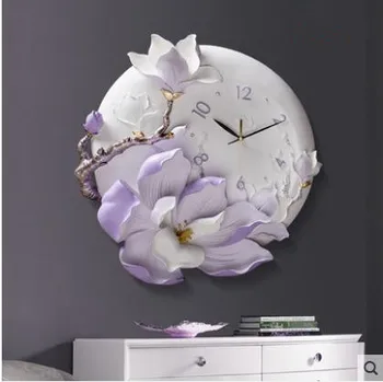 Gyvenimo kambario sienos laikrodį, creative mada įspaustu gėlių sieninis laikrodis, gražus, laikrodžiai, namų dekoro produktus