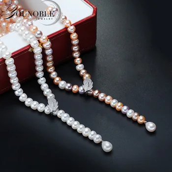 Gėlo vandens kutas ilgą perlų vėrinį moterys,tikri gamtos nuotakos perlų vėrinį kūno kelių sluoksnis spalva mergaitės geriausias draugas