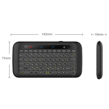 H20 2.4 GHz Wireless Mini Klaviatūra su Apšvietimu Touchpad Oro pele IR Simpatijų Nuotolinio valdymo Andorid TV Box PC