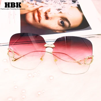 HBK 2020 Prabanga Lady Saulės akiniai Taškus Moterų Akiniai nuo saulės Elegantiškas kalnų krištolas Derliaus Lydinio Rėmas Classic Prekės ženklo Dizaineris Atspalvių