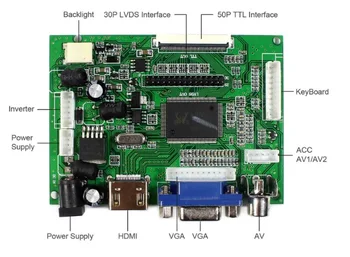 HDMI+VGA 2AV Kontrolės Valdyba Rinkinys B140XW01 V8 V. 8 / B140XW01 VB V. B LCD LED ekrano Vairuotojo Lenta