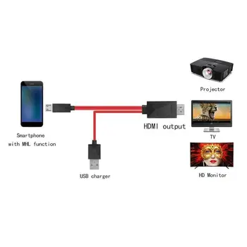 HOT-6.5 Kojų MHL Micro USB į HDMI Adapteris Keitiklis Kabelis, 1080P HDTV Android Prietaisai Samsung Galaxy S3 S4 S5 Pastaba 3 Pastaba