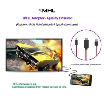HOT-6.5 Kojų MHL Micro USB į HDMI Adapteris Keitiklis Kabelis, 1080P HDTV Android Prietaisai Samsung Galaxy S3 S4 S5 Pastaba 3 Pastaba