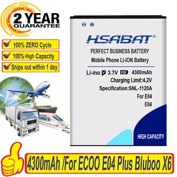 HSABAT 4300mAh Baterija ECOO E04 / ECOO E04 Plius Bluboo X6 E04 Baterijos