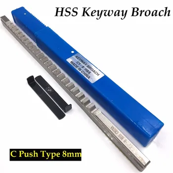 HSS Keyway Broach 8mm C Stumti Tipas Metrinis Dydis Broaches greitapjovio Plieno Keyway Pjovimo Pratraukimo Įrankiai CNC Router
