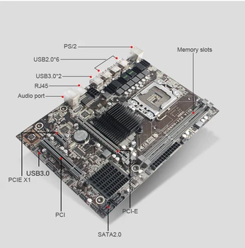 HUANANZHI X58 LGA1366 plokštę su CPU Intel Xeon X5675 3.06 GHz aušintuvas RAM 32G(2*16G) REG ECC vaizdo plokštė GTX750Ti 2GD5
