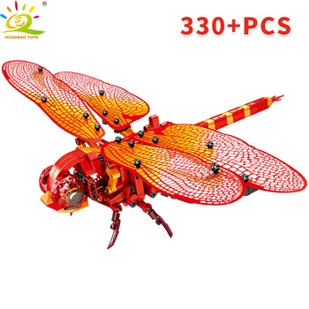 HUIQIBAO ŽAISLAI 330pcs Vabzdžių, raudonas laumžirgis Blokai Vaikams Kolekcijos modelis technics 
