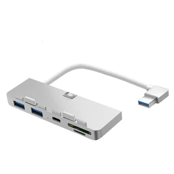 HUWEI Aliuminio lydinio USB 3.0 HUB 3 port adapteris, splitter su SD/TF Kortelių Skaitytuvas Skirtas iMac 21.5 ir 27, PRO Plonas Unibody kompiuteris