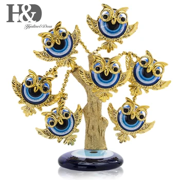 H&D Fengshui Mėlyna Blogio Akių Medį, Pinigus, Apsaugą, Gerovę Pasiekti Sėkmės Kalėdų Dovana, Namų Dekoro Ornamentą Showpiece Derva