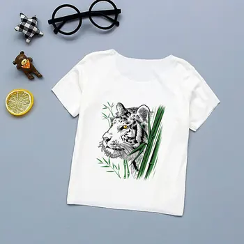 Harajuku Peizažas Berniukų Marškinėliai Panda Northeast Tiger Kids Marškinėliai Banginis Dažytos Mergaičių T Shirts Paprastas Vaikų Marškinėliai