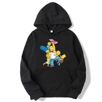 Harajuku Simpsonai Unisex Hoodies Spausdinti Vyrų Hoodie Streetwear Laisvalaikio Megztiniai