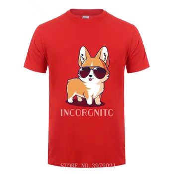 Harajuku T marškinėliai vyrams Juokingas Mielas Fox Incorgnito Corgi šunų mylėtojas Tee Viršūnes Mados Moterų Atsitiktinis Marškinėliai