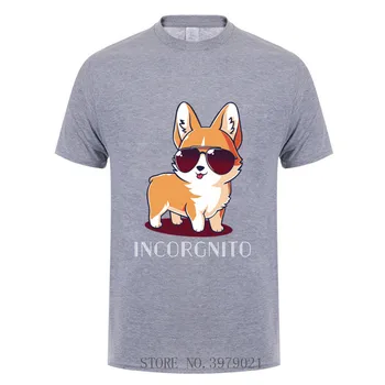 Harajuku T marškinėliai vyrams Juokingas Mielas Fox Incorgnito Corgi šunų mylėtojas Tee Viršūnes Mados Moterų Atsitiktinis Marškinėliai