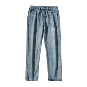 Harajuku stilius ripped jeans vyriški 2020 m. rudenį haremas juodos kelnės korėjos mados džinsus vyrams hip-hop laisvi, mėlyni tiesūs džinsai