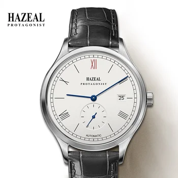 Hazeal Automatinė vyriški Žiūrėti Žuvėdra 1963 Mechaniniai Laikrodžiai Šveicarijos Prabangos Prekės Vyrų Laikrodžiai Su Oda zegarki męskie