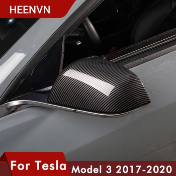 Heenvn Model3 Automobilio Šoninis Veidrodis Padengti Tesla Model 3 Priedai Veidrodis Padengti ABS Anglies Pluošto Tesla Model Tris 2020 Naujas