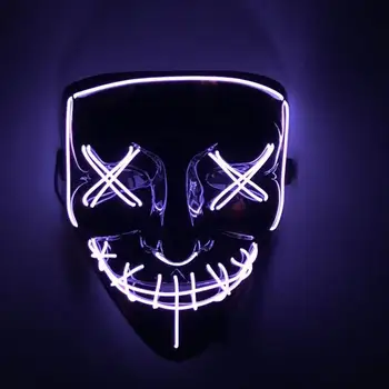 Helovinas Kaukės 10 spalvų EL Viela Kaukė Mirksi Cosplay LED neon Kostiumas Anonimas Kaukė Žėrintis Šokių Karnavalas Šalies Kaukės