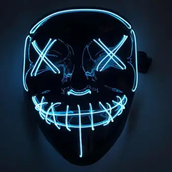 Helovinas Kaukės 10 spalvų EL Viela Kaukė Mirksi Cosplay LED neon Kostiumas Anonimas Kaukė Žėrintis Šokių Karnavalas Šalies Kaukės