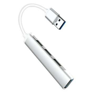 Home Office Mini USB 3.0 Splitter Universalus Maitinimo Aliuminio Lydinio Didelės Spartos Tipo c HUB Extender 4 Port Kabelių Organizatorius