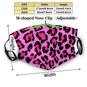 Hot Pink Leopard Print Daugkartinio Naudojimo Burną Kauke, Filtras, Kietas Kawaii Juokinga Custom Design Kaukės Cheetah Cheetah Spausdinti Cheetah Modelis