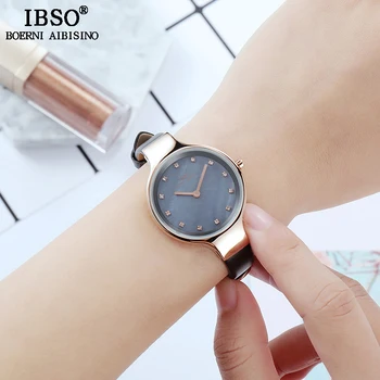 IBSO Aukštos Kokybės Moterų Riešo Laikrodžiai Krištolo Dizaino, Kvarciniai Laikrodžių ir Moterų, Prabangos Shell Ciferblatas Laikrodis Relogio Feminino