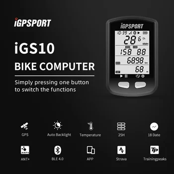 IGPSPORT Dviračių Kompiuterio IGS10 ANT+ 