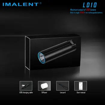 IMALENT LD10 Mini Žibintuvėlis Įkraunamas Pelninga Led 1200 Lumenst Fakelas Megnetic Įkrovimo Lemputė 18350 Baterija