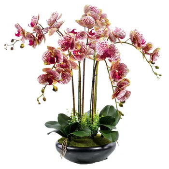 INDIGO - Nekilnojamojo Touch Puokštė Gėlių Arrangment Orchidėjos Lapai Vestuves Įvykis