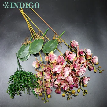 INDIGO - Nekilnojamojo Touch Puokštė Gėlių Arrangment Orchidėjos Lapai Vestuves Įvykis