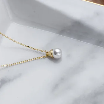 INZATT Nekilnojamojo 925 Sterlingas Sidabro Minimalistinio perlų Karoliai Pakabukas Mados Moterų Madinga Fine Jewelry Klasikinis Priedai