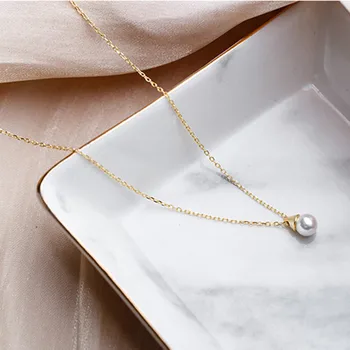 INZATT Nekilnojamojo 925 Sterlingas Sidabro Minimalistinio perlų Karoliai Pakabukas Mados Moterų Madinga Fine Jewelry Klasikinis Priedai