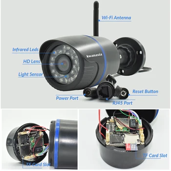 IP Kamera Wifi 3MP 1080P Wi Fi Bevielio, Laidinio CCTV Saugumo 720P Lauko 
