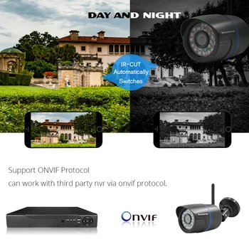 IP Kamera Wifi 3MP 1080P Wi Fi Bevielio, Laidinio CCTV Saugumo 720P Lauko 