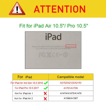 IPad 3 Oro 10.5 2019 Atveju,PU Oda Galinį Dangtelį iPad Oro 3rd 10.5 Coque Smart Apversti Stand Case for iPad 2019 10.5 Dangtis