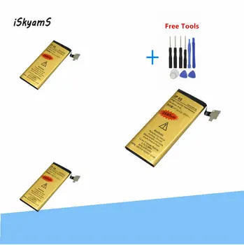 ISkyamS 3pcs 2680mAh 0 nulinio ciklo Pakeitimo Li-Polimero Aukso Bateriją, Skirta iPhone 4S, 4 S Akumuliatorių Baterijas + Remonto Įrankių Rinkinys