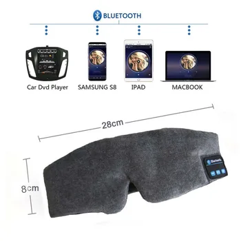 JINSERTA Bevielio Stereo Bluetooth Ausinės Miego Kaukę, Telefono ekrano užsklandą Miego Minkštas Ausines Miega Akių Kaukė Muzikos laisvų Rankų įranga